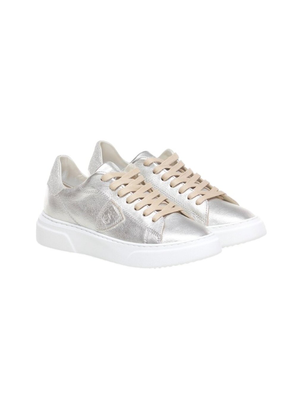 Philippe Model Paris Platinum Low Top Sneakers Trainers Womens 36 6 Gold Leather